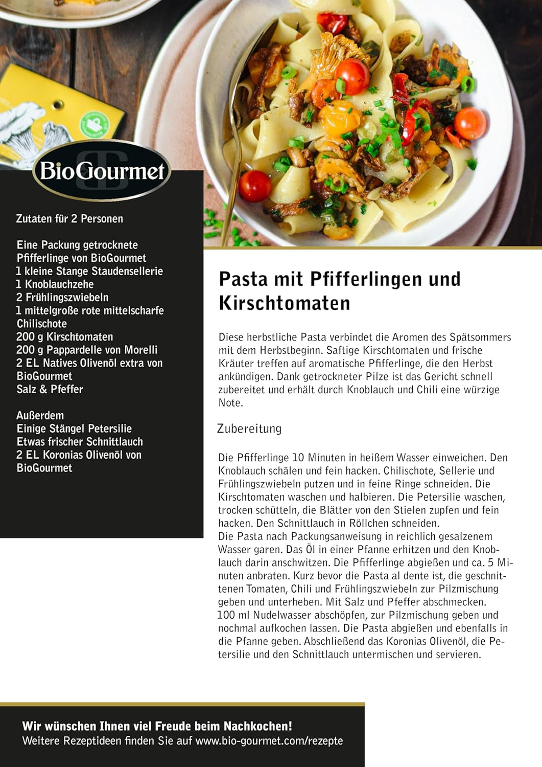 BioGourmet Pappardelle s pšeničnými klíčky - BIO široké těstoviny na dušená jídla a omáčky - s extra živinami | 500 g BIO a Vegan