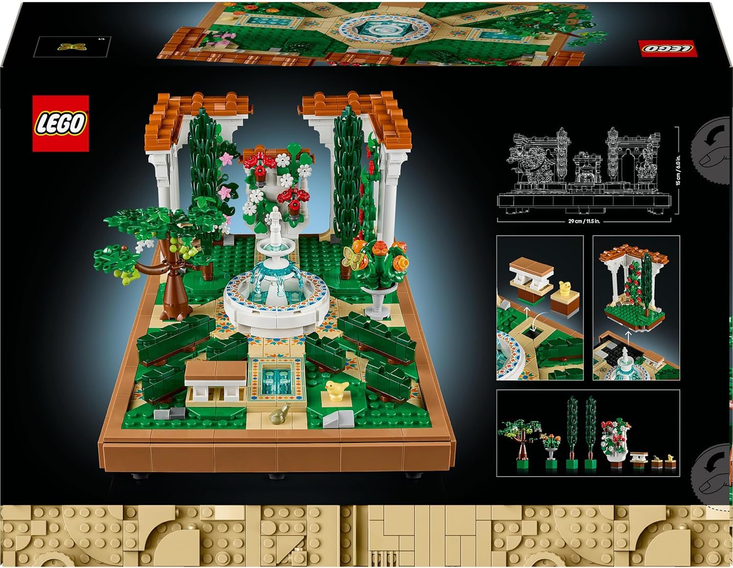 LEGO Icons Fountain Garden - Miniaturní stavebnice pro dospělé s listy, cypřiši, stromy, vinnou révou, květinami - Kreativní nápad na narozeninový dárek, dárek pro kolaudaci pro ženy, muže - 10359 Stavebnice Beuche den LEGO-Store