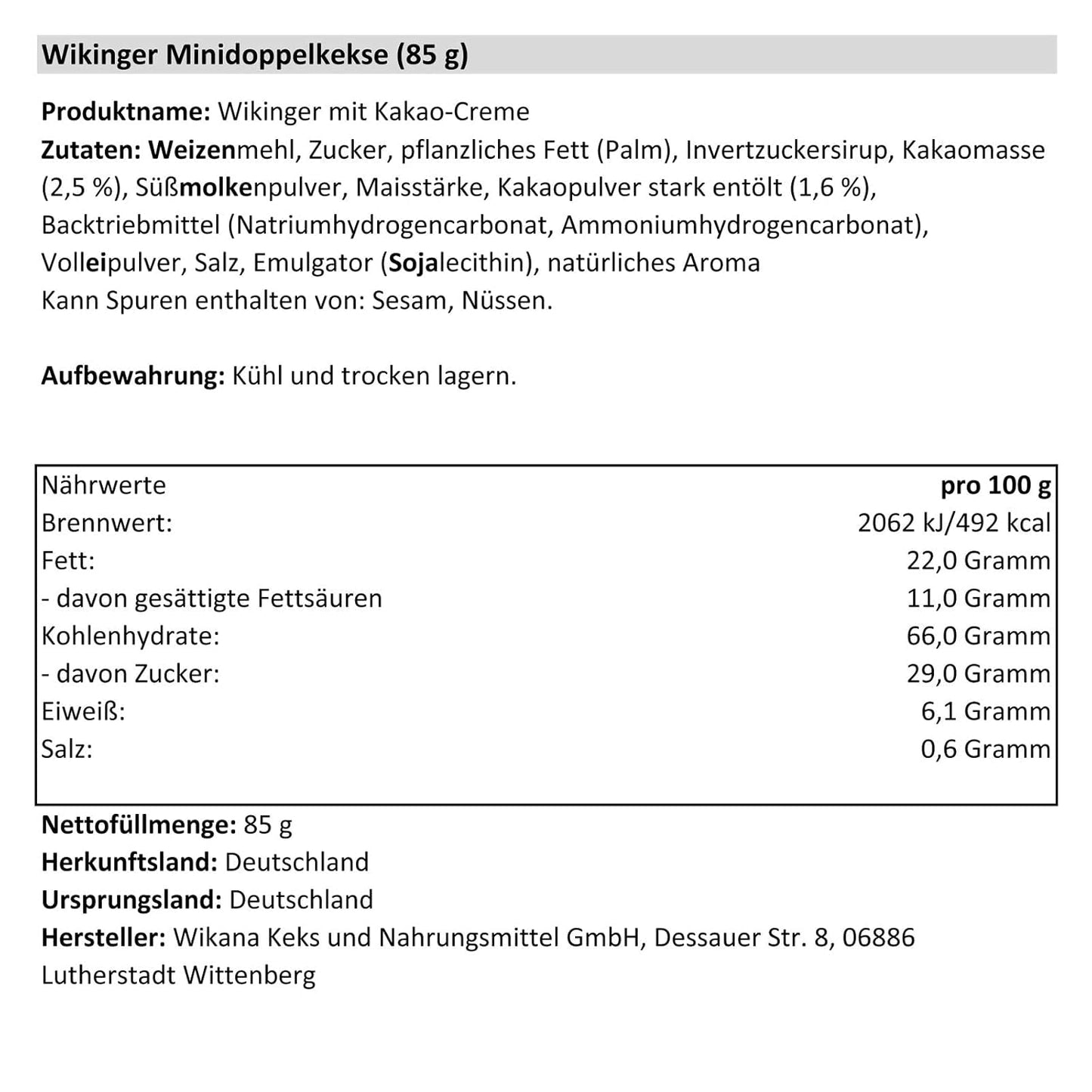 Viking s kakaovým krémem, 85 g