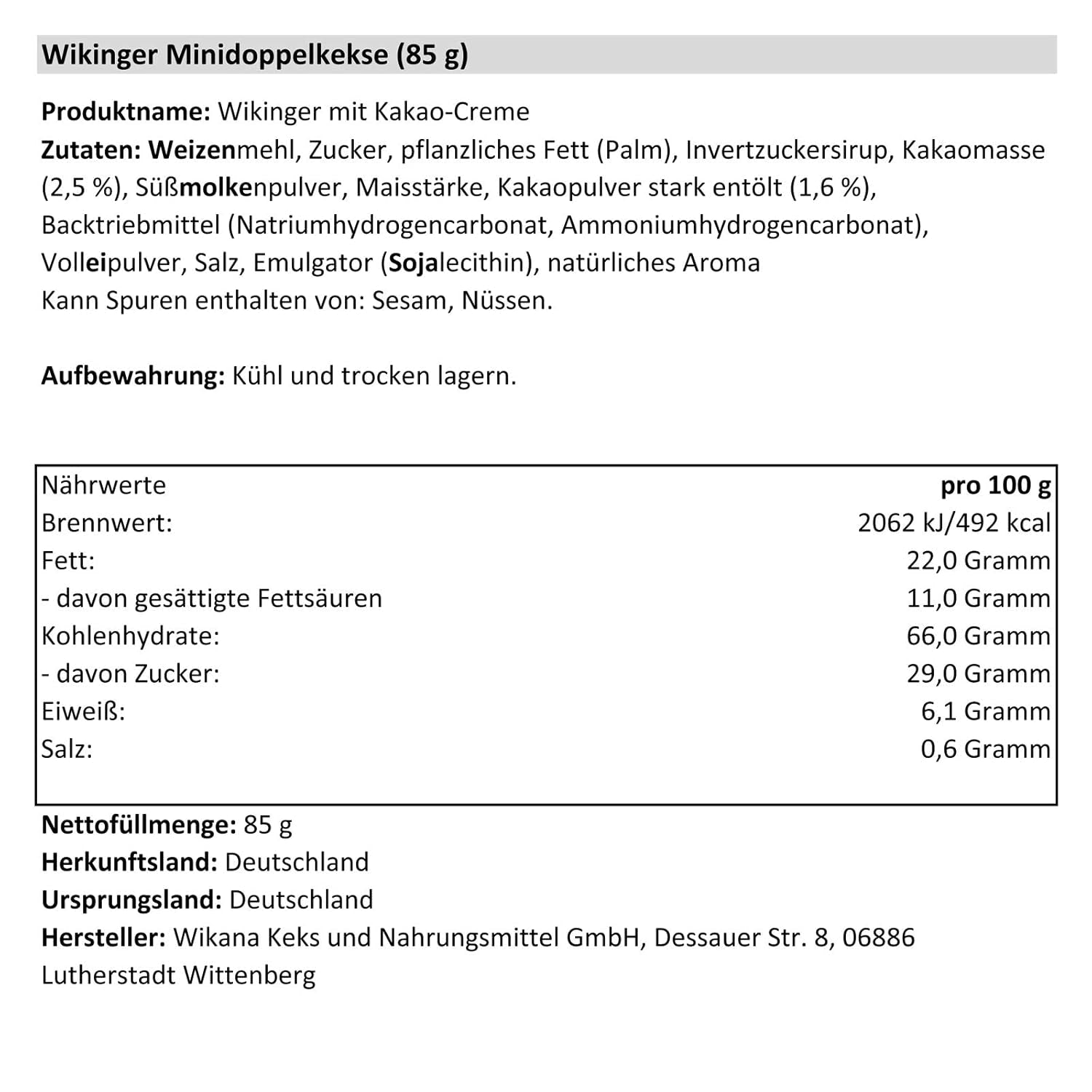Viking s kakaovým krémem, 85 g