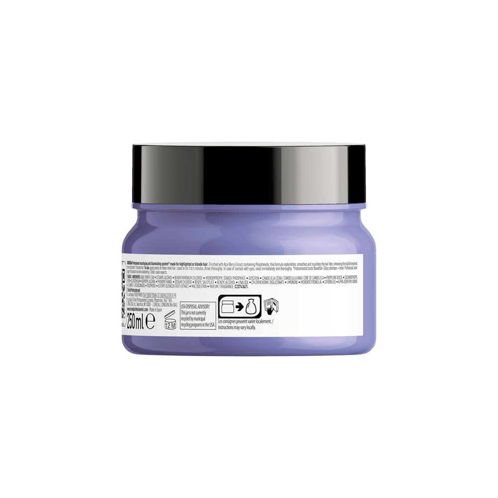L'Oréal Professionnel | Vyživující maska pro blond a zesvětlené vlasy, extrakt z ovoce Açai, Serie Expert, maska na blond Naty Shop maska na vlasy