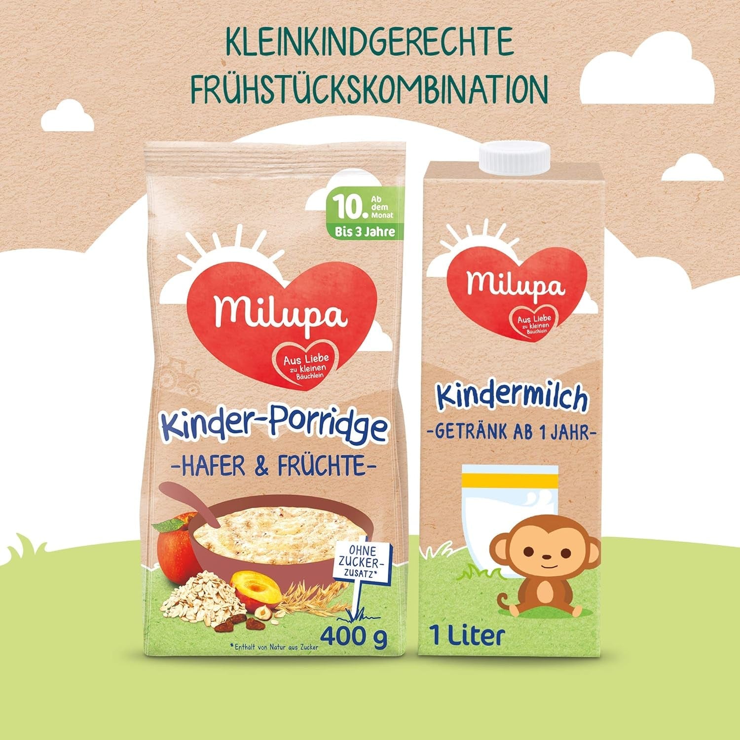Milupa Dětská kaše - Ovesná a ovocná kaše 10 měsíců až 3 roky Dětská výživa 1 x 400 g (balení 2 ks)