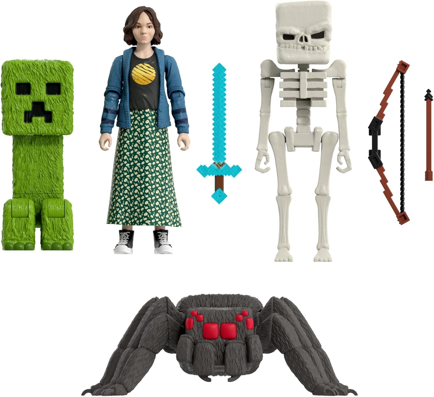 Příběhová sada Mattel Minecraft se 4 akčními figurkami a 3 doplňky Setkání v nadsvětí Sběratelská hračka inspirovaná filmem Minecraft JFR70 Akční figurky Naty Shop