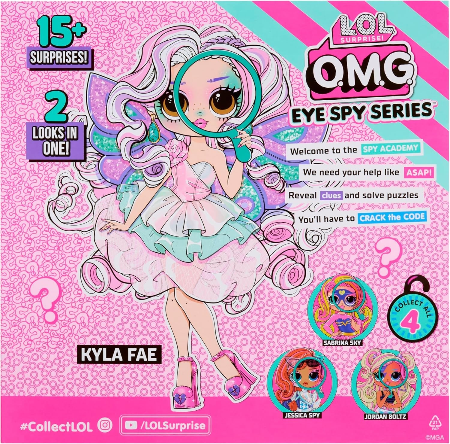 LOL Překvapení! OMG Eye Spy Series - Fairy - Obsahuje 1 panenku s oblečením a doplňky, řešení hádanek a objevování překvapení, 4 sběratelské panenky