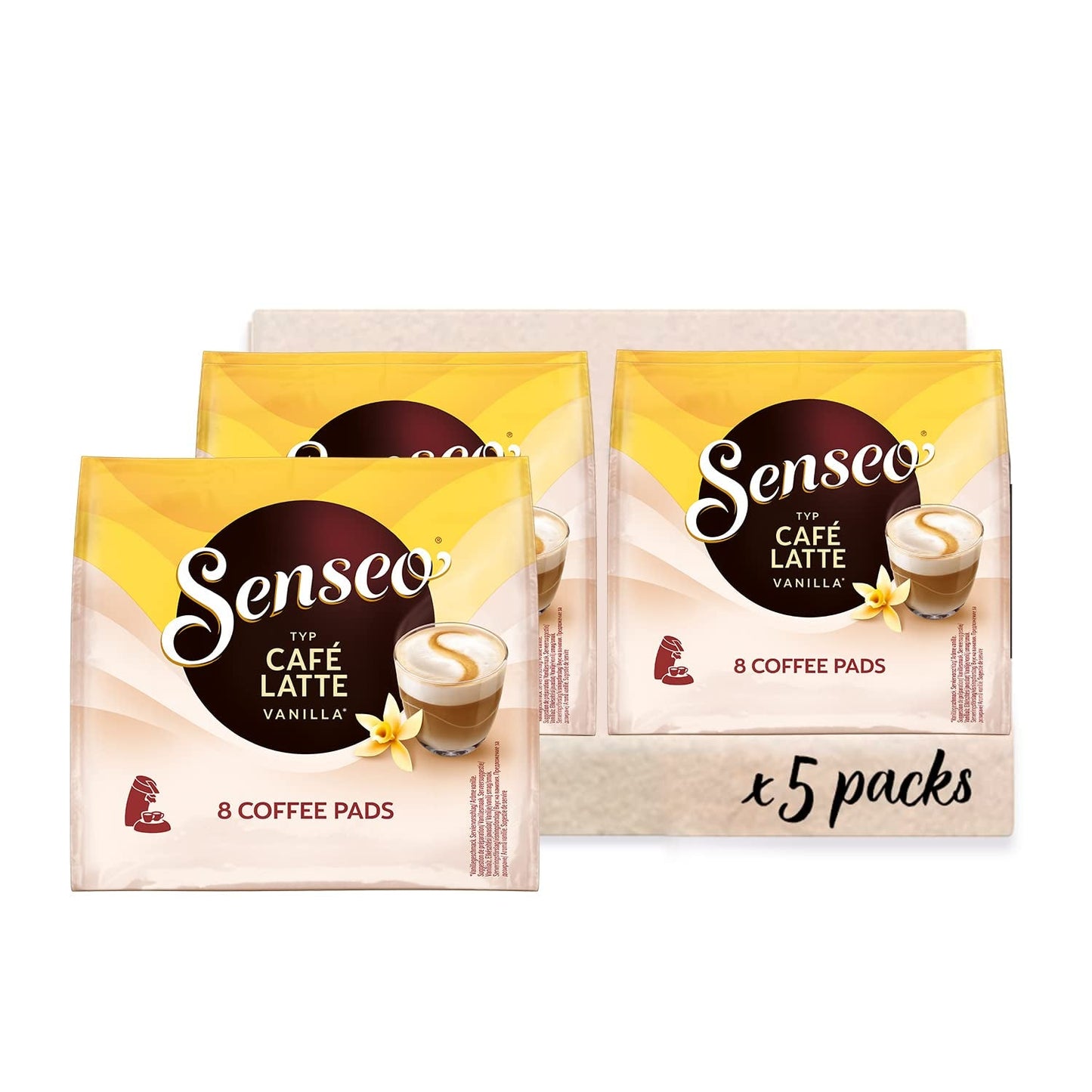 Senseo Pads Café Latte Vanilla, 5 x 8 Getränke, 40 kaffeepadů
