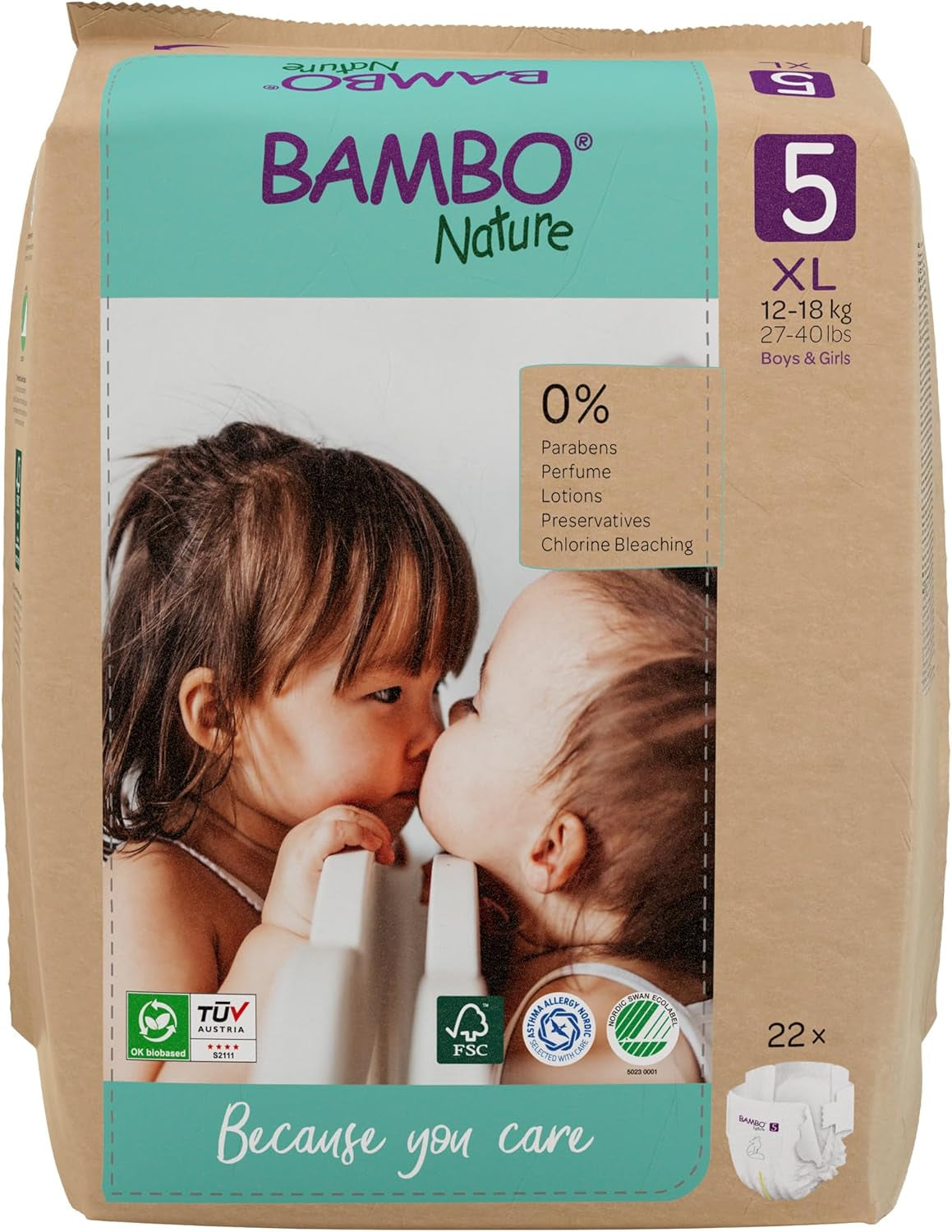 Dětské plenky Bambo Nature, velikost 1 (2-4 kg), 132 Count Moon Box | Prémiové plenky s vylepšenou ochranou proti protečení | Maximální pohodlí a svoboda pro novorozence | Dermatologicky testované plenky