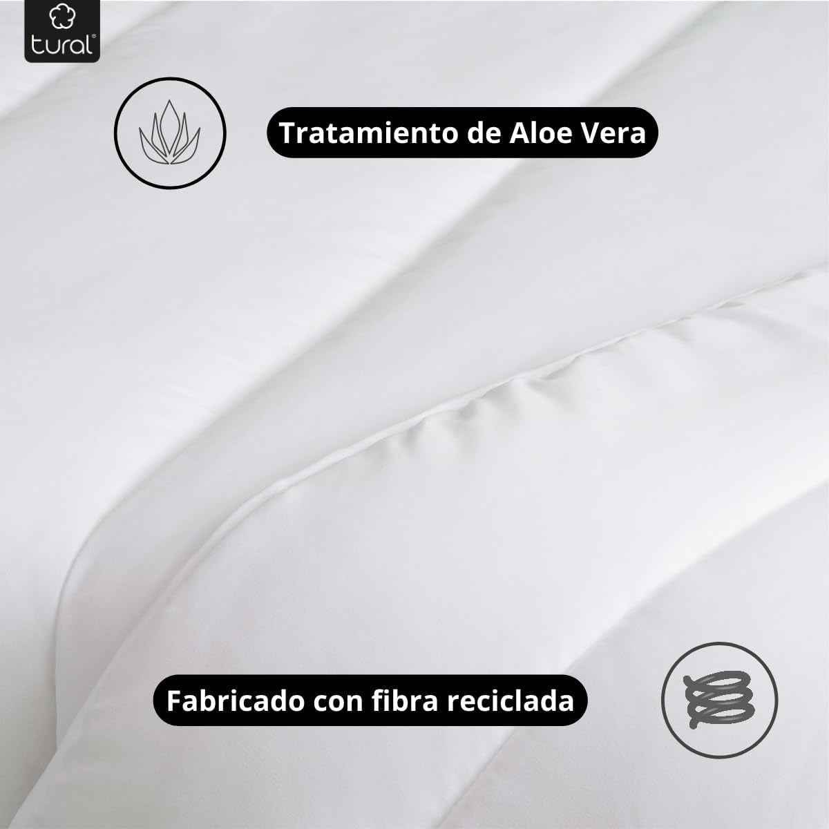 Tural - Přikrývka 150 X 220 cm s úpravou Aloe Vera, výplň z vláken 300 G/M², měkká, prodyšná, certifikovaná Oeko-Tex (bílá, postel 90 cm) Přikrývky a přikrývky Naty Shop