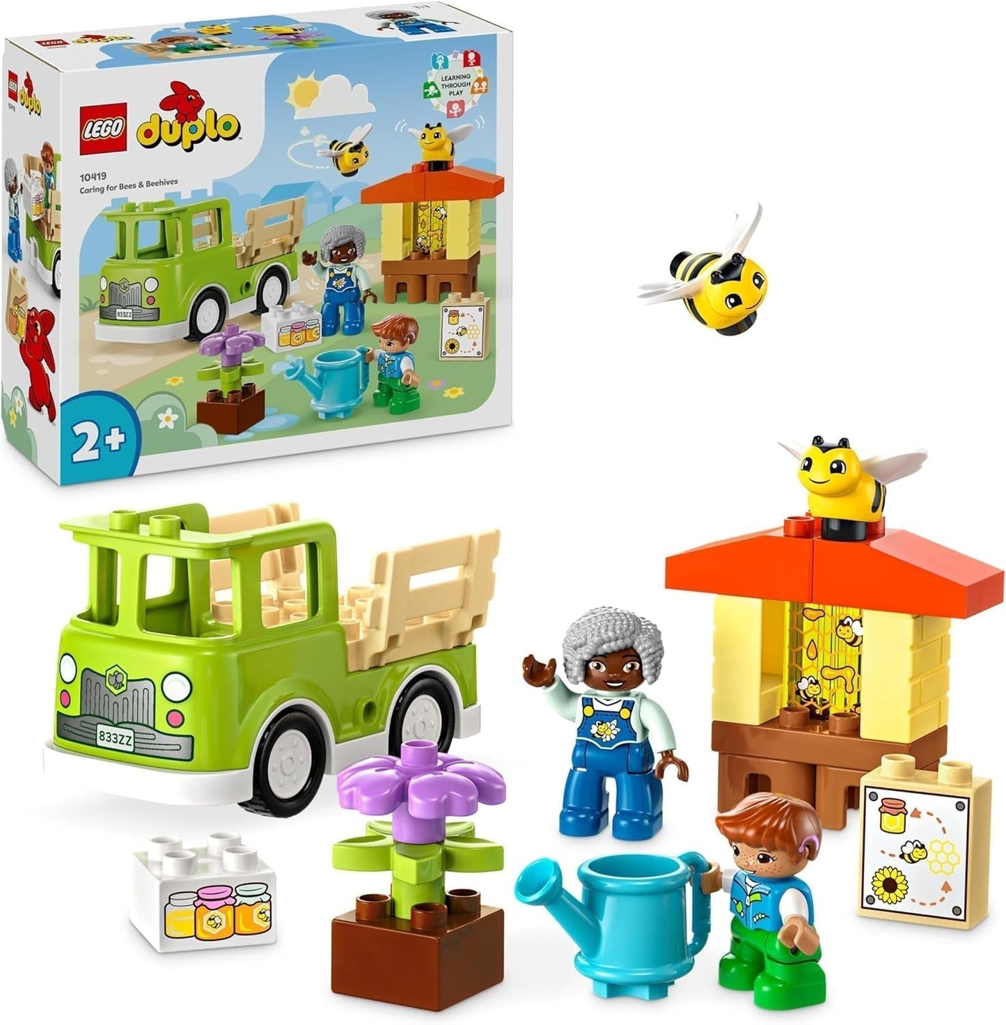 LEGO DUPLO Městské včelaření a úly, vzdělávací hračka pro batolata se 2 figurkami a pojízdným vozíkem, sada na stavění a přestavování, hračka pro batolata od 2 let 10419 stavebnic Besuche den LEGO-Store Výchozí název