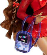 Panenka Barbie Dream Besties a doplňky, pohyblivá panenka Teresa Fashion s hnědými vlasy a sponkami, 10dílný motiv videohry, HYC23 Naty Shop Dolls