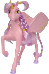 Simba 109480092 - Mia and Me Unicorn Kyara, s pohyblivými křídly, sponkami do vlasů a stylingovým kartáčem, 20 cm, věk 3+, růžová
