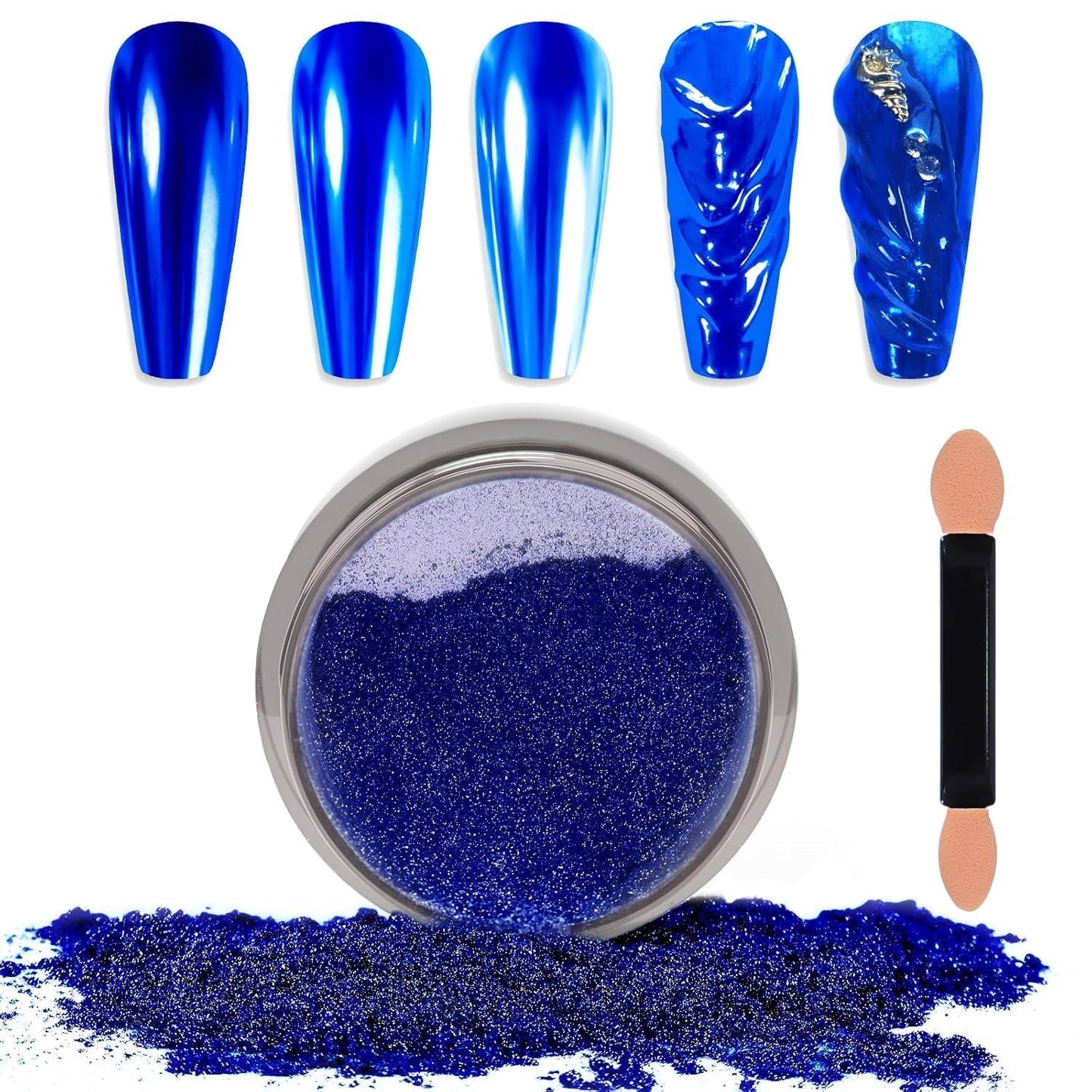 Chrome Nagel Pulver Spiegel Effekt Metallic Staub Holographische Glitter Glasierte Maniküre Dekoration Reflektierendes Pigment Für DIY Gel Polish Nail Art, Harz Handwerk, Geschenke Für Gold