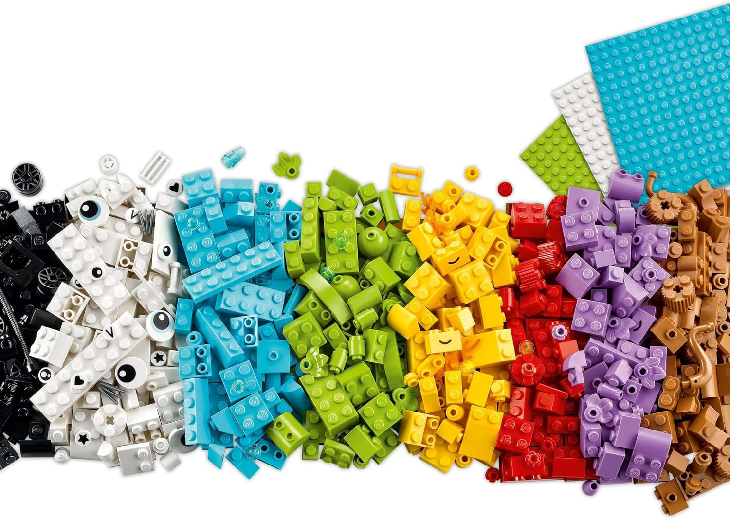 Kreativní sada LEGO Classic na stavění a hraní - sada s barevnými kostkami - postav dům, pejska, legrační autíčko, klavírní klávesnice a duha - řemeslná sada pro chlapce a dívky od 5 let Stavebnice Besuche den LEGO-Store