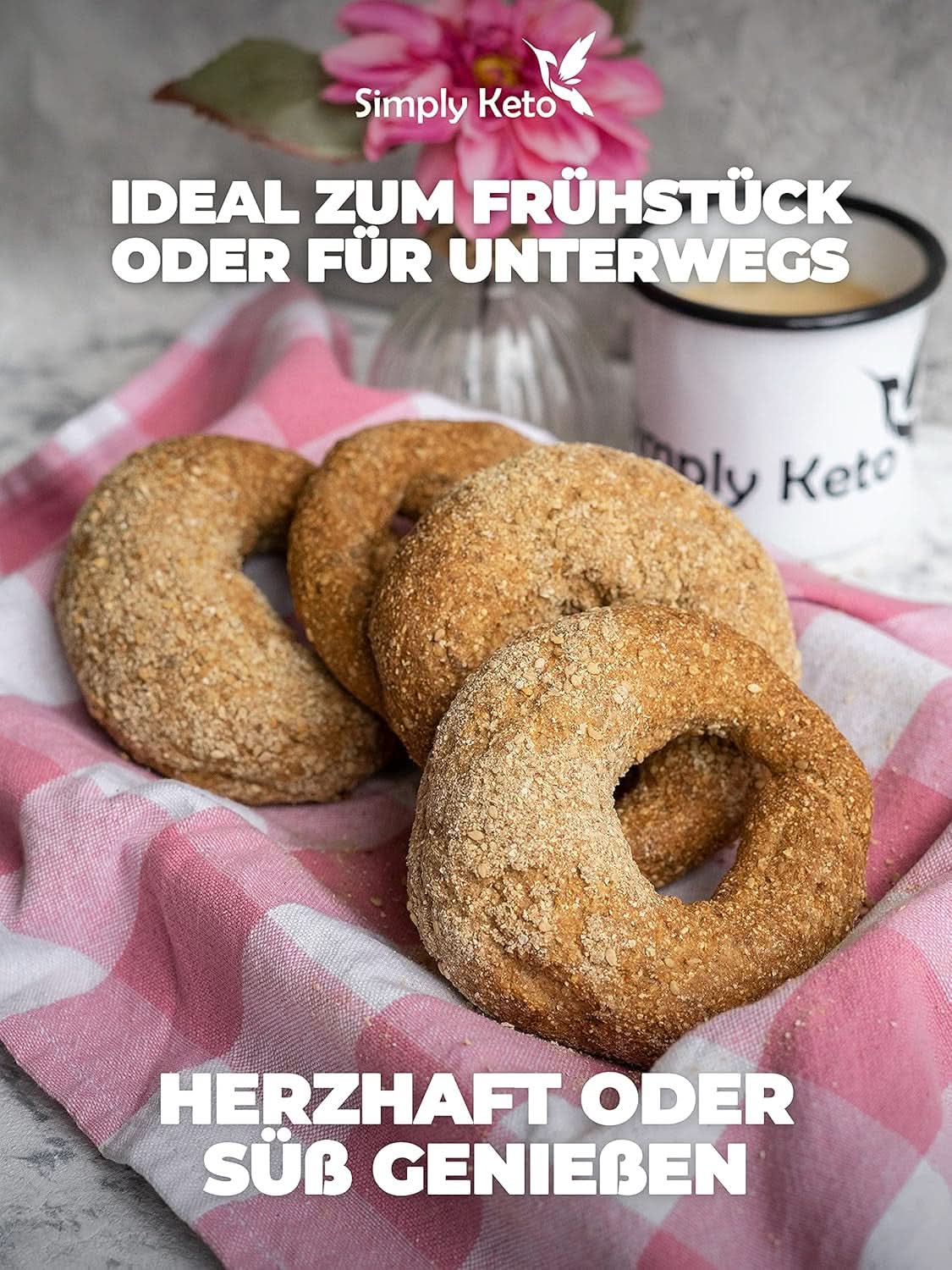 Simply Keto Lower Carb* Směs na pečení bagel pro nižší sacharidy* a ketogenní dietu – bez laktózy a lepku – 335 gramů Naty Shop Kitchen