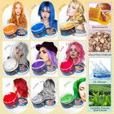 Temporary Green Hair Dye – Vosk pro barvení vlasů, Tón vlasů pro muže Ženy, Přírodní vlasová pomáda, Vosk pro barvení vlasů Crazy Party (4,23 oz, Zelený) Naty Shop Hair Dye