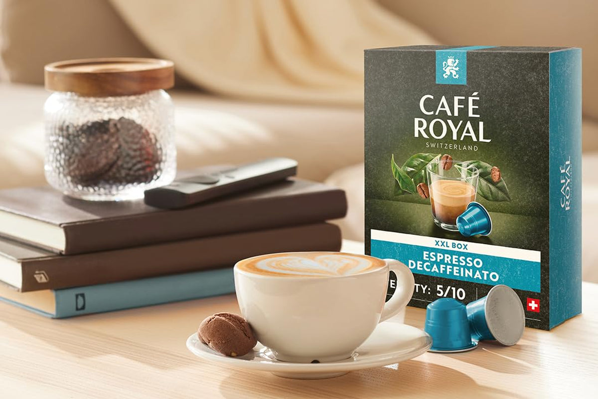 Café Royal Espresso Decaffeinato 36 kapes pro kávovar Nespresso Kaffee Maschine - 5/10 Intensität - UTZ-zertifiziert Kaffeekapseln aus Aluminum (Backung mit 2)