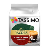 Tassimo Kapseln Jacobs Caffè Crema Classico XL, 5 x 16 polštářků, 80 kávových kapslí