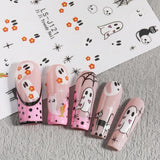 JMEOWIO Nálepka na nehty Halloween Süßer Geist 9 Blatt Nálepka na nehty Selbtklebend Nagelaufkleber Dekoration Nageldesign Zubehör
