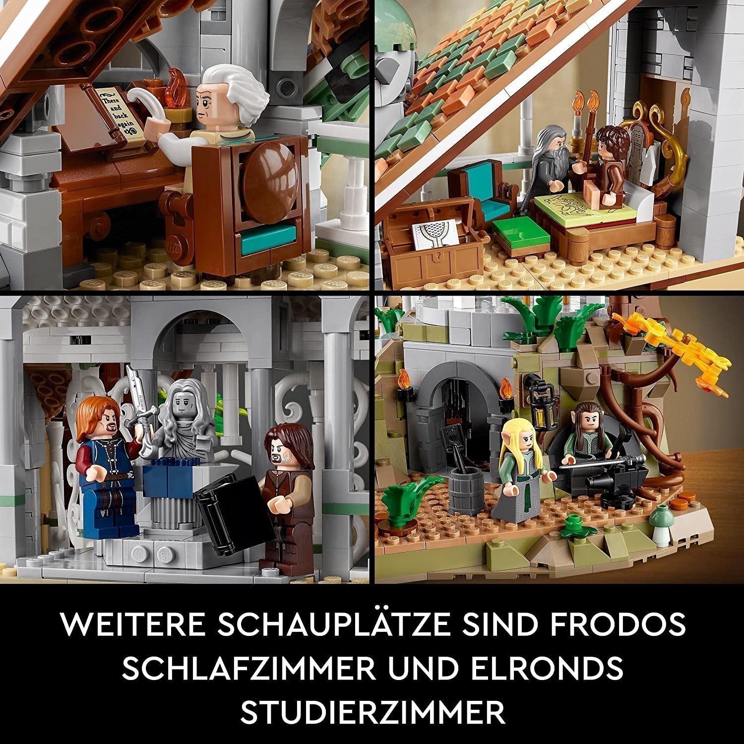 LEGO Icons The Lord Of The Rings: Rivendell – sbírka a výstavní sada pro dospělé s 15 jedinečnými minifigurkami včetně Gandalfa, Legolase, Aragorna a Froda, exkluzivně na Amazonu – 10316 stavebnic Besuche den LEGO-Store