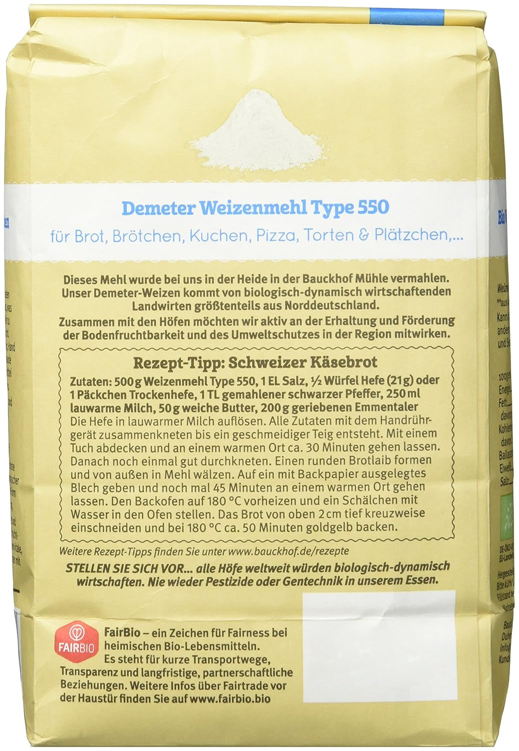 Pšeničná mouka Hof typ 550 Demeter, 1 kg