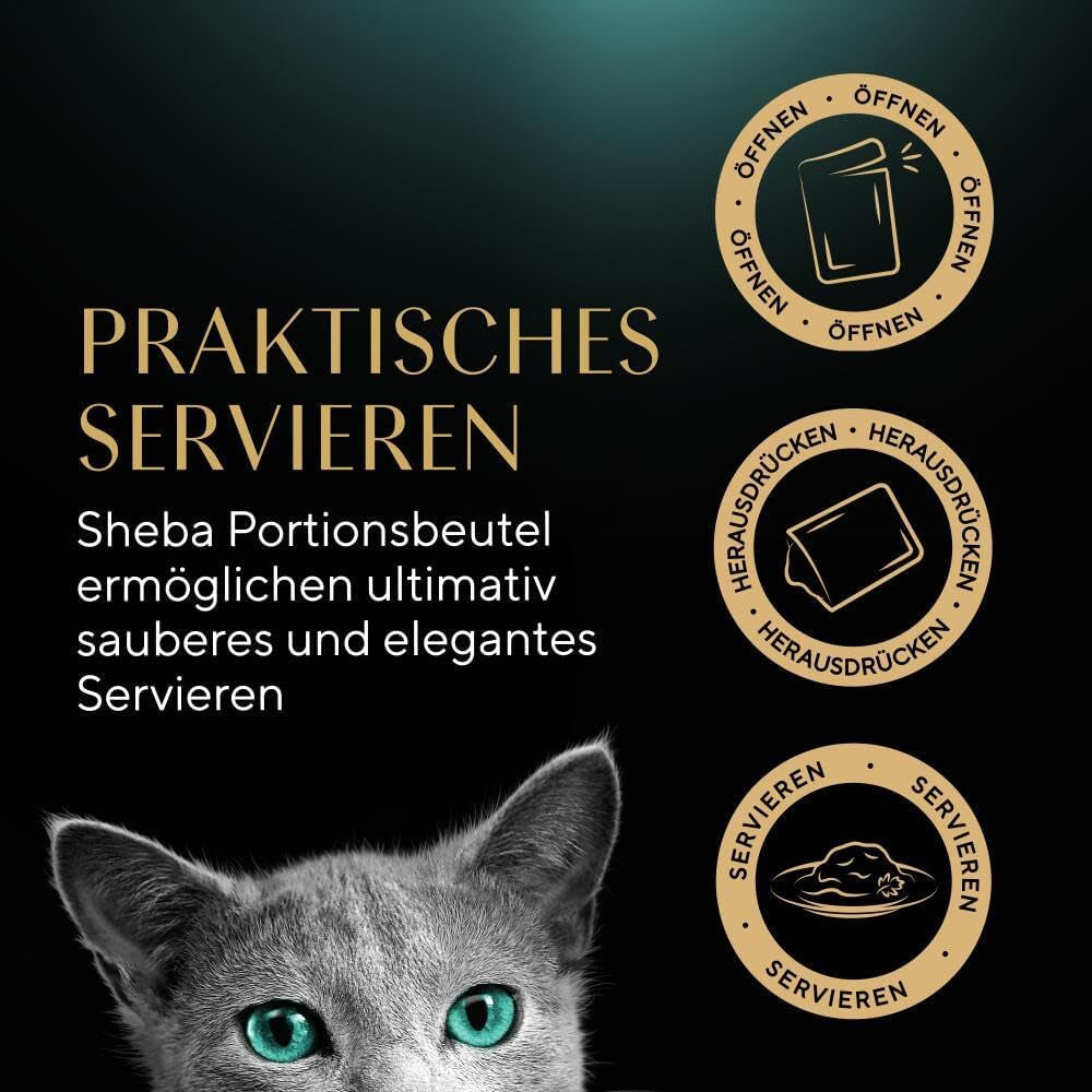 SHEBA Nature's Collection v omáčce – vysoce kvalitní mokré krmivo pro kočky, jemné odrůdy (MSC) v porcovaných sáčcích – 72 x 85 g