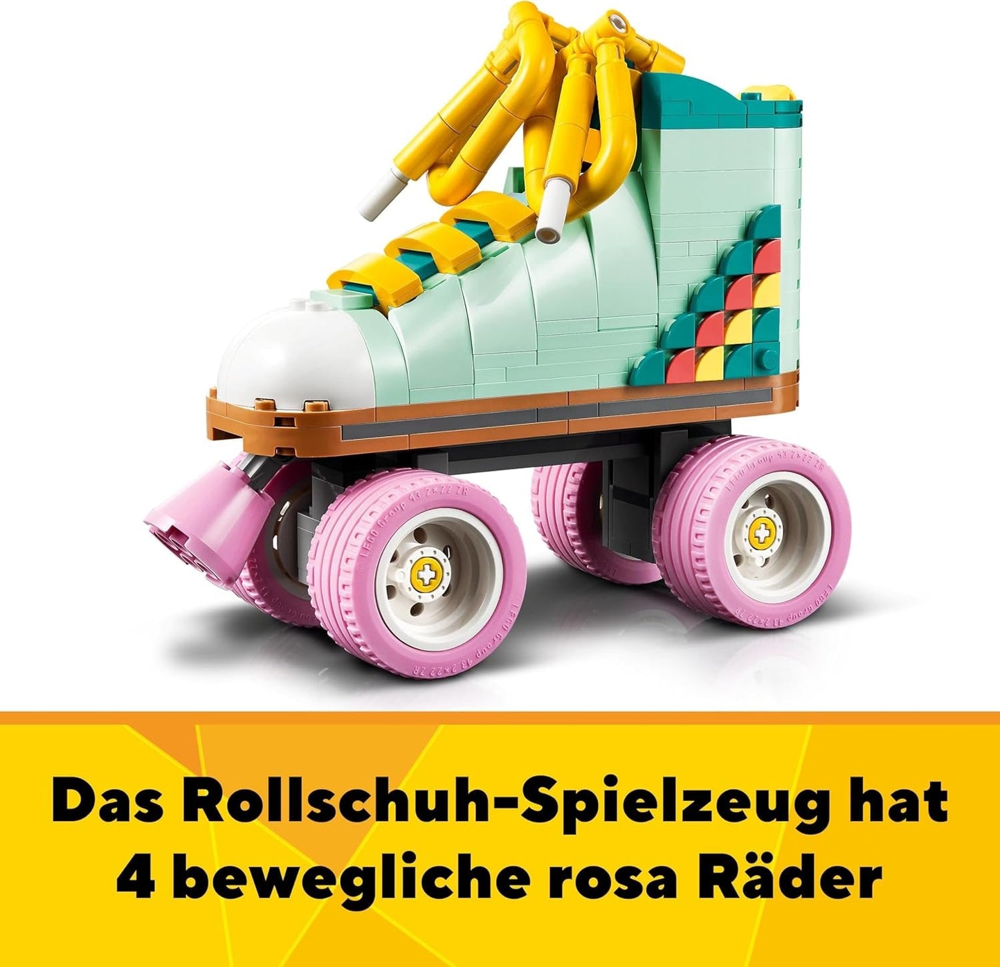 Hračka na kolečkové brusle LEGO Creator 3v1 pro dívky a chlapce s mini skateboardem a Boomboxem, retro dekorace do ložnice, dárek k narozeninám pro 8 let 31148 Stavebnice Besuche den LEGO-Store
