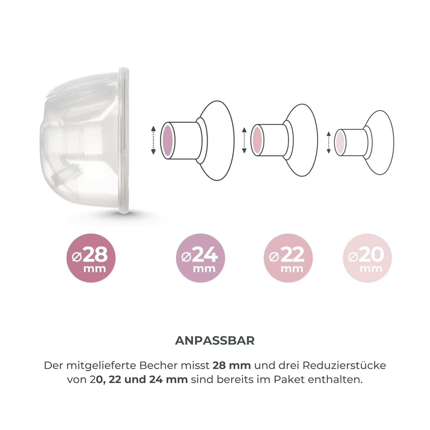 Nuvita Materno Smart Wear 1287W - Hands-free přenosná elektrická odsávačka mateřského mléka - 3fázová technologie, přizpůsobitelná, přenosná, k dispozici sada pro převod dvojité odsávačky mateřského mléka Příslušenství Jídlo a kojení Bebe Naty Shop