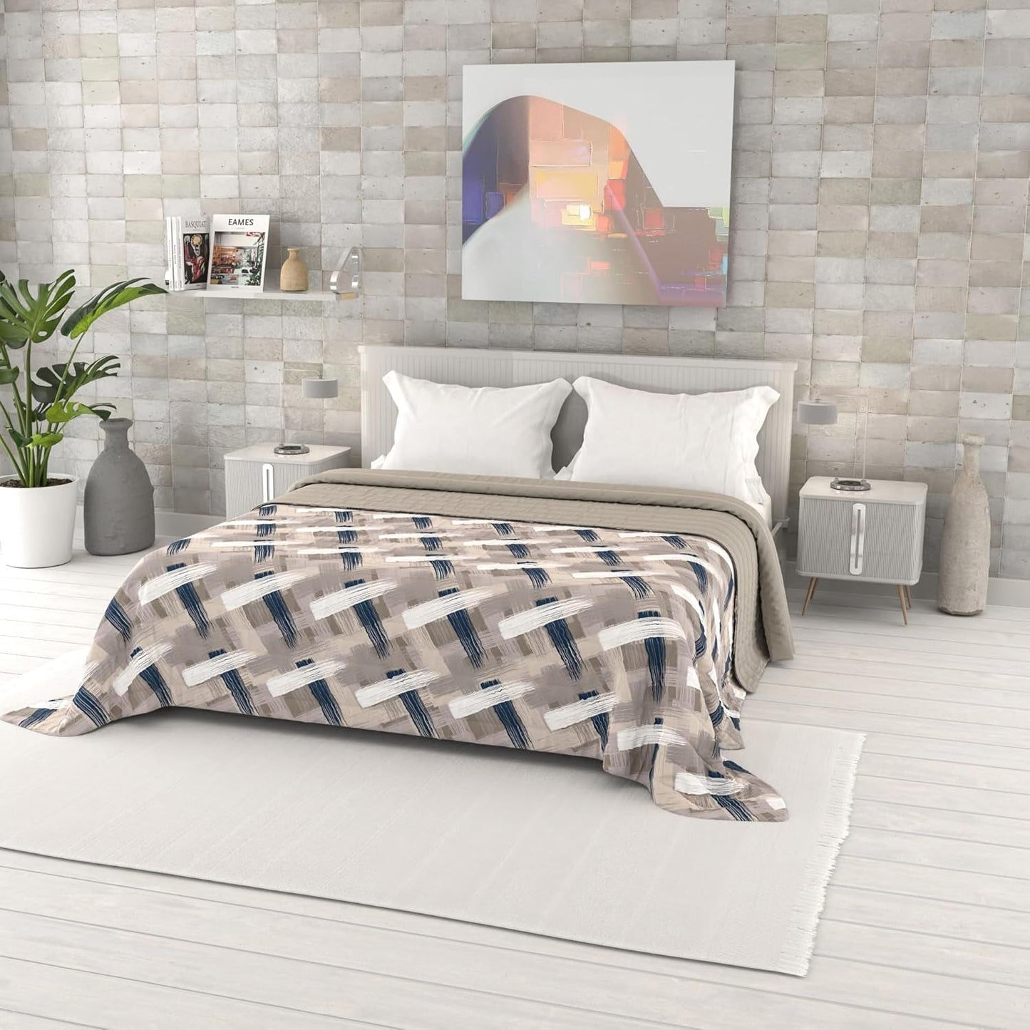 Letní přikrývka s fantasy potiskem, polyesterová výplň, lístky, 260 x 270 cm