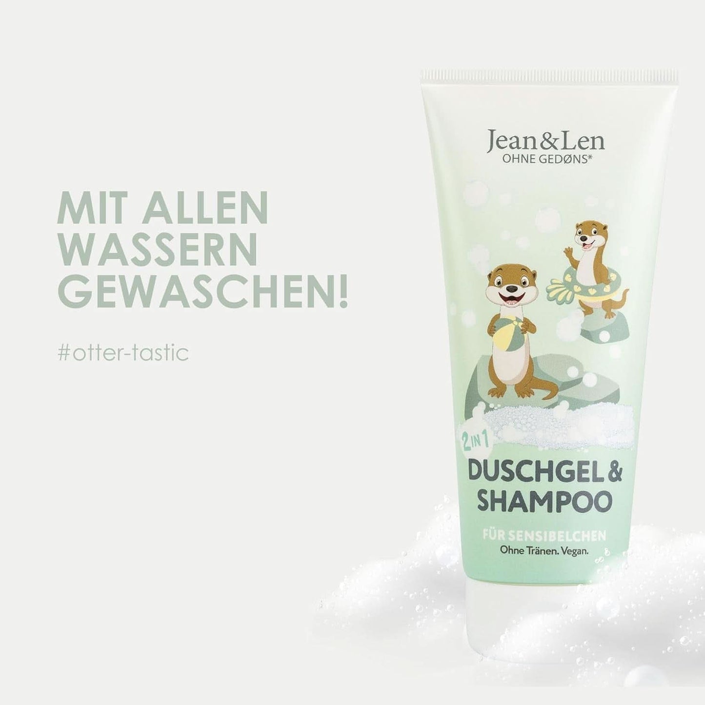 Jean & Len 2v1, Sprchový gel a šampon pro citlivé děti, 200 ml Sprcha a vana Naty Shop