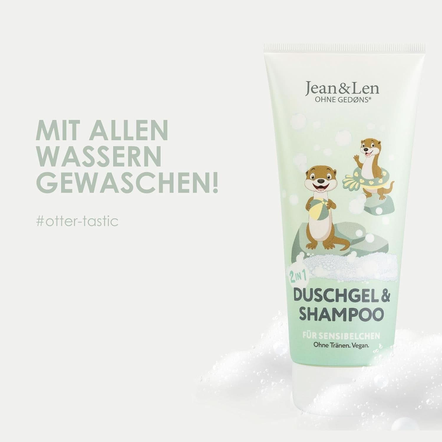 Jean & Len 2v1, Sprchový gel a šampon pro citlivé děti, 200 ml Sprcha a vana Naty Shop