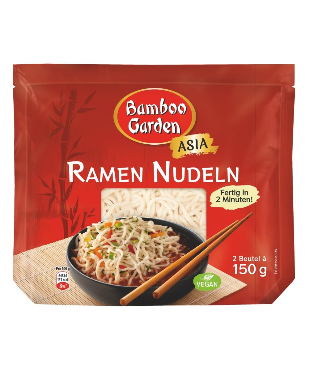 Bambusová zahrada - Předvařené nudle Ramen | Připraveno za 2 minuty | Vegani | 300 g v sáčku