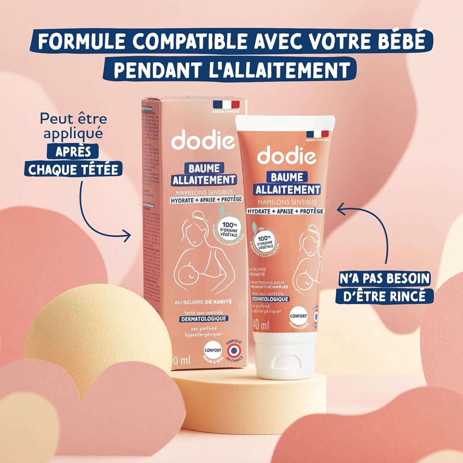 Krém na bradavky s rostlinným lanolinem, 40 ml Potraviny a doplňky pro kojení Bebe Naty Shop