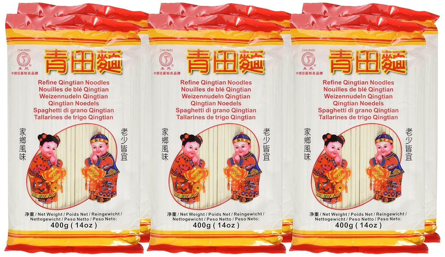 Pšeničné nudle (Qingtian), balení po 6 (6 balení x 400 g)