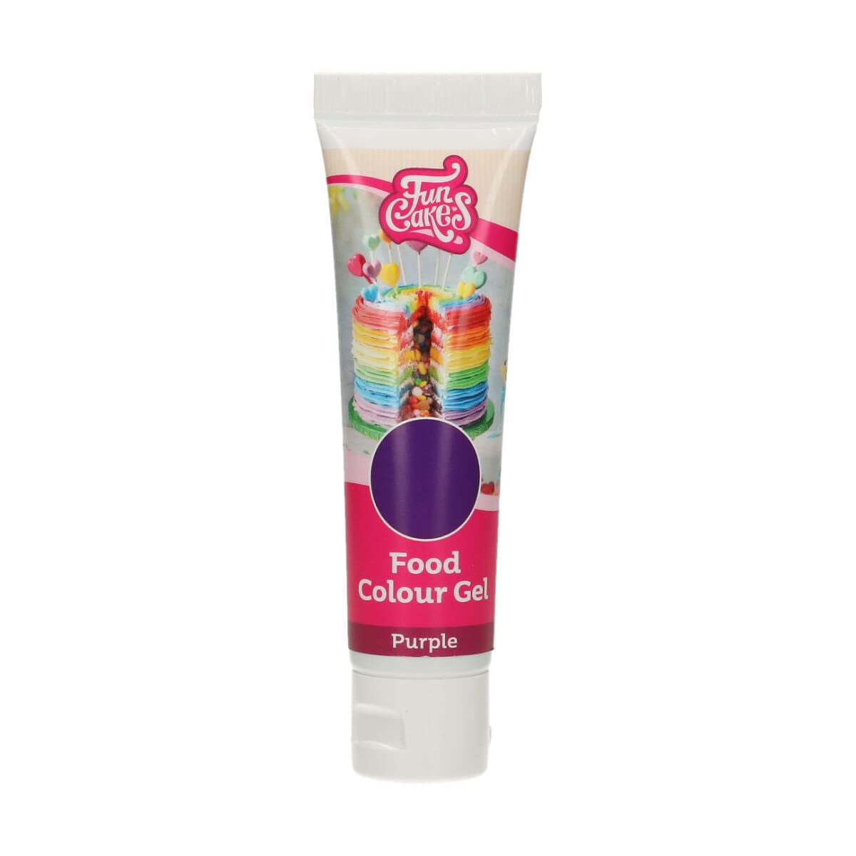 Funcakes Food Color Gel Violet: Vysoce koncentrovaná potravinářská barva na těsto, krém, fondán a marcipán. Snadné dávkování. Jediná kapka pro vytvoření zářivých barev. halal. 30 g.