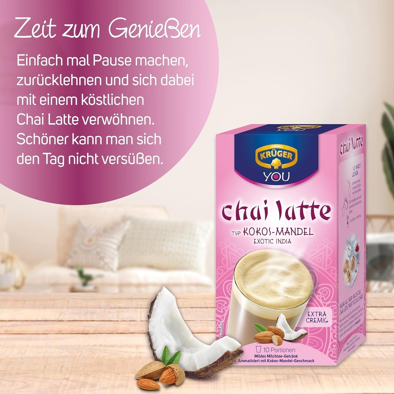KRÜGER Chai Latte Exotic India typ kokos-mandle (1 x 0,25 kg)