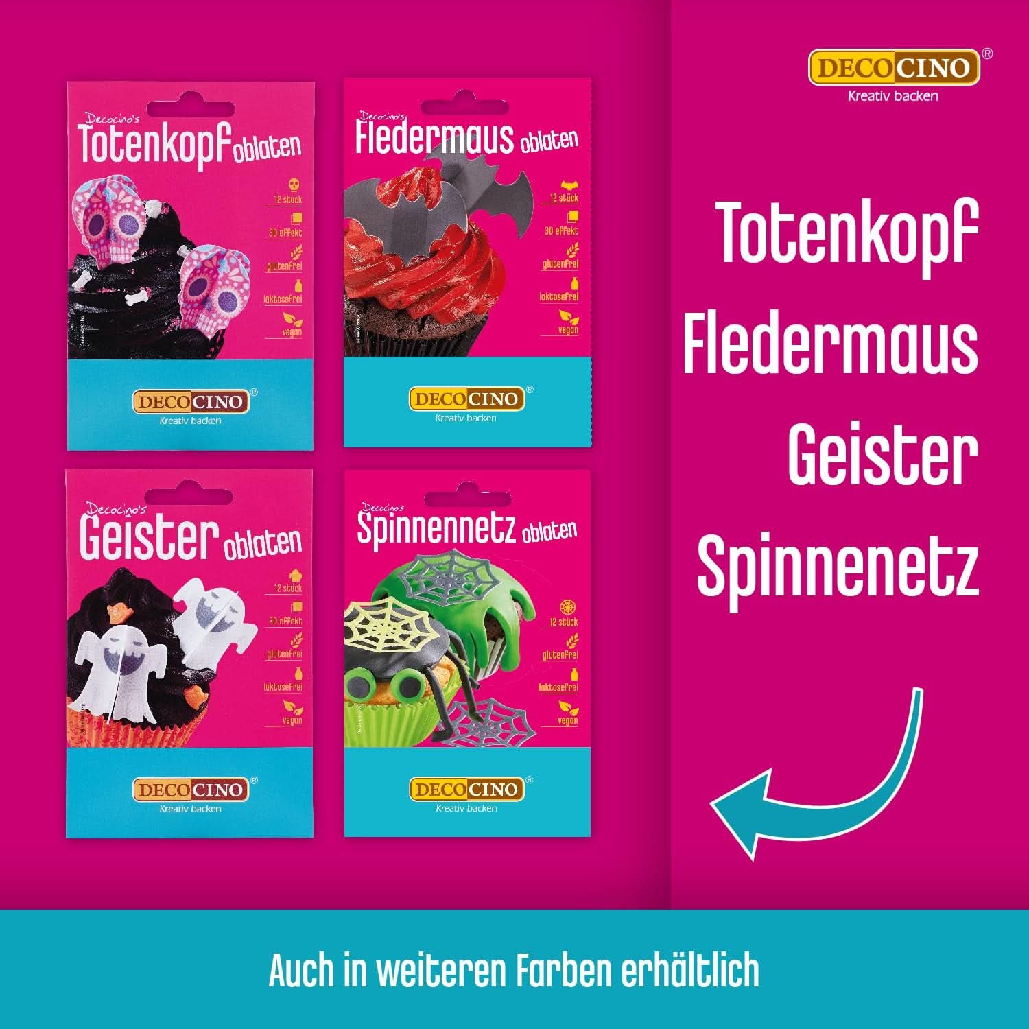 Decocino Halloween Sprinkles, vícebarevné, 120 gramů Sprinkles Naty Shop