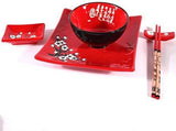 Kompletní japonský stolní servis 2381, porcelán, červená