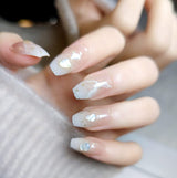 24ks Square Nude French Short Full Cover Umělé nehty Press On Nails For Women Girls