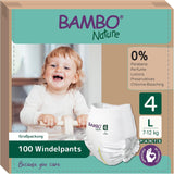 Dětské plenky Bambo Nature, velikost 6 (15+ kg) - měsíční balení 90 | Kojenecké plenky se zlepšenou ochranou proti protečení | Maximální pohodlí a volnost pro aktivní děti | Dermatologicky testované plenky