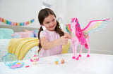 Barbie Pegasus Magic Hide and Seek – interaktivní hračka se světly a zvuky, 10 doplňků, duhová křídla, pro děti od 3 let, HLC41