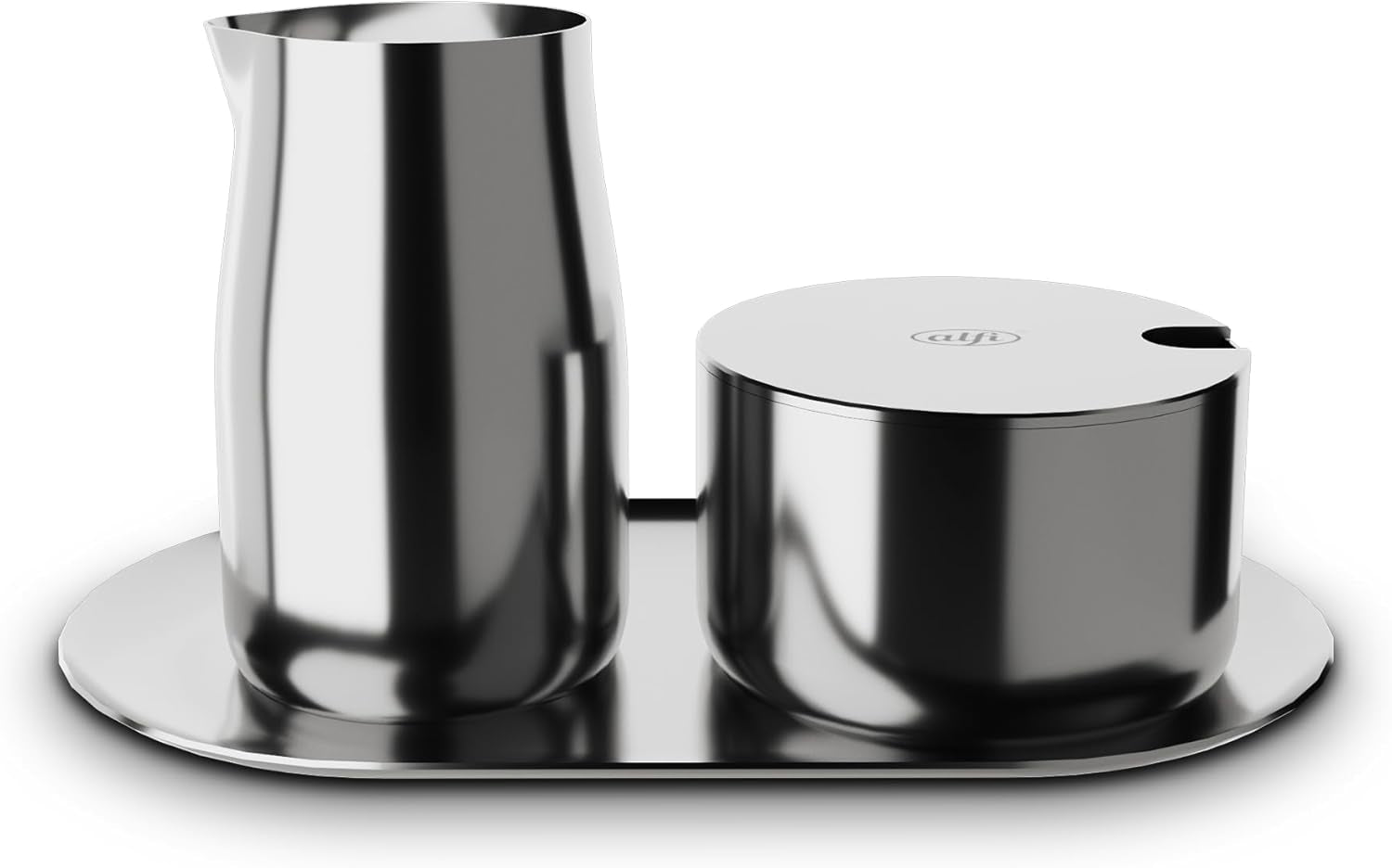 SET MLÉKO A CUKR Alfi vysoce kvalitní leštěná nerezová sada mléka a cukru, elegantní design, vhodné do myčky, odolné