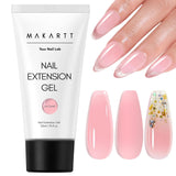 Makartt Poly Gel na prodlužování nehtů - 50 ML Extension Builder Akryl Poly Nägel Aufbaugel Extender Gel Für Gelnägel Für Nagelverlängerung, Nagelstärkung, Nail Art Dekoration (Transparent)