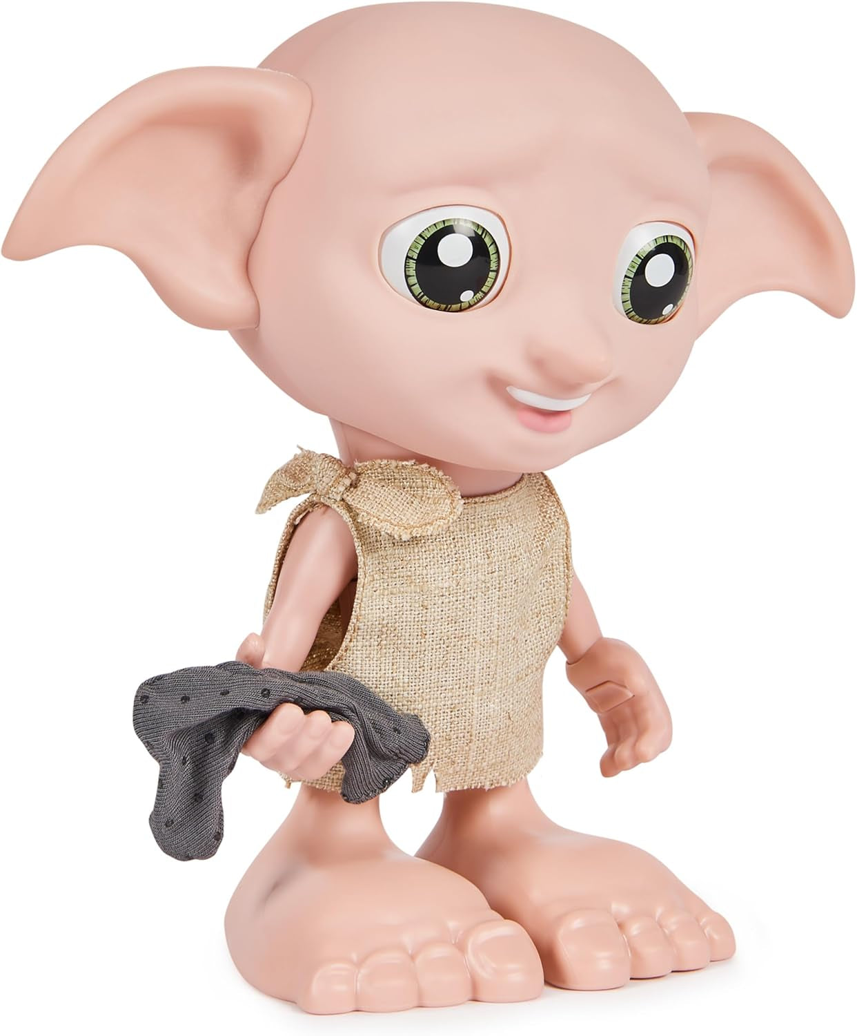 Spin Master 6067280 Kouzelnický svět Harry Potter Kouzelná interaktivní panenka Dobby Elf, 30+ zvuků a frází, 21,6 cm, dětská hračka, černá