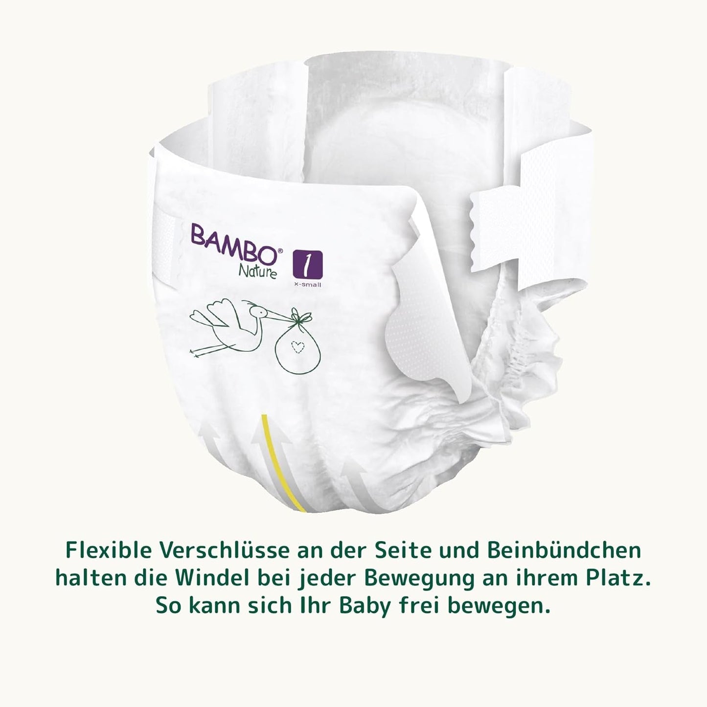 Dětské plenky Bambo Nature, velikost 1 (2-4 kg), 132 Count Moon Box | Prémiové plenky s vylepšenou ochranou proti protečení | Maximální pohodlí a svoboda pro novorozence | Dermatologicky testované plenky