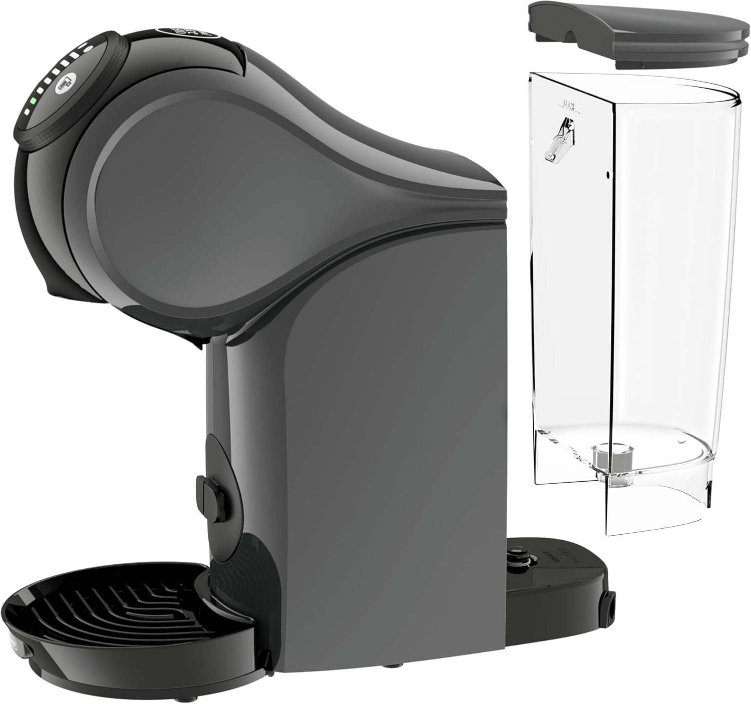 NESCAFÉ DOLCE GUSTO DeLonghi Dolce Gusto Genio S EDG226.A, kávovar na espresso na kapsle včetně 3 kapslí, kompaktní design, nastavitelná odkapávací miska, 0,8 l, vyjímatelná nádrž na vodu, 1470 W, Antracit