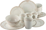 CreaTable, 23601, Romantic Vintage Series, 16dílná sada nádobí pro 4, Porcelánová kombinovaná služba, Vhodné do myčky a mikrovlnné trouby, Kvalitní výroba