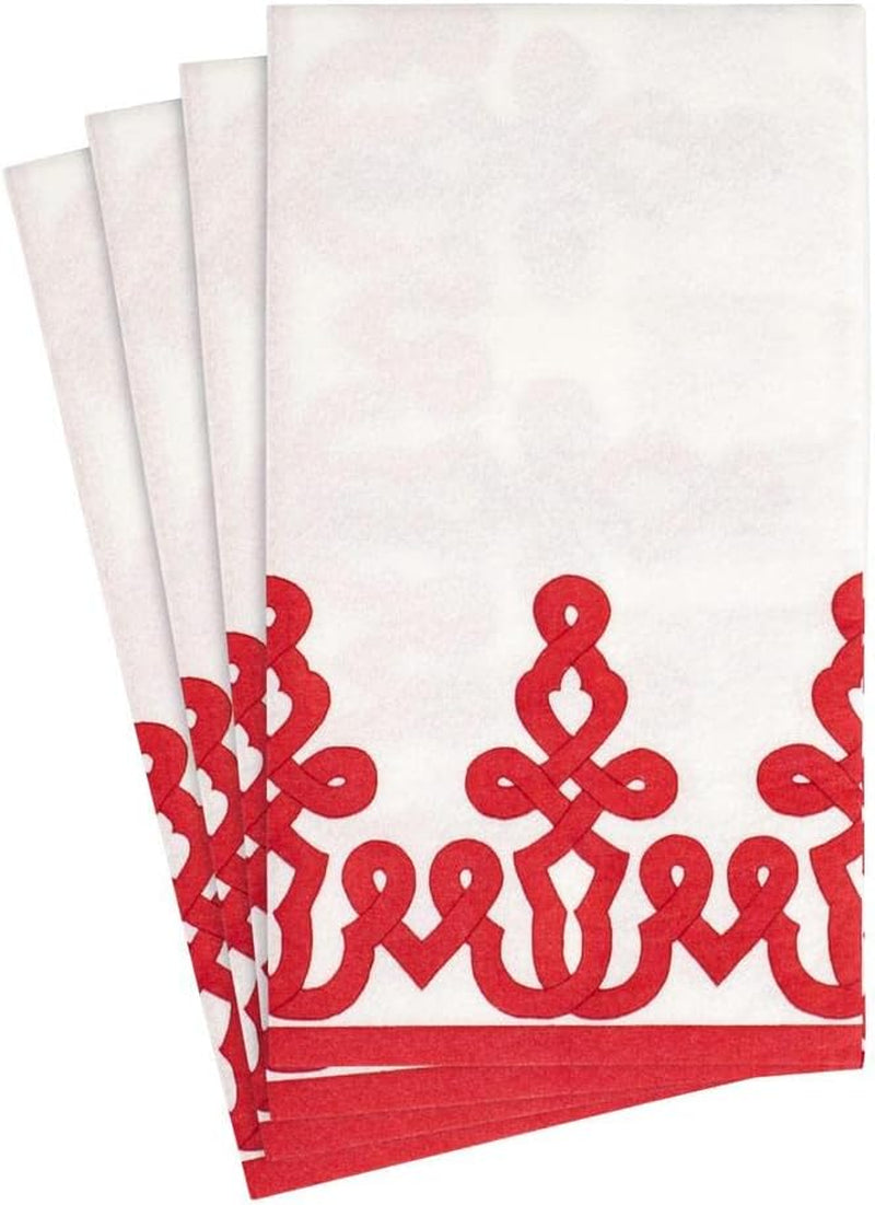 Dessin Passementerie papírové ubrousky, lněné, červené, 12 v balení