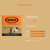Bristot, 100% káva Arabica – 120 kapslí kompatibilních s Nespresso – Kaffeemischung aus Mittelamerika und Brasilien, Schokolade und Trockenfrüchtenoten – 4 balení po 30 kapslích