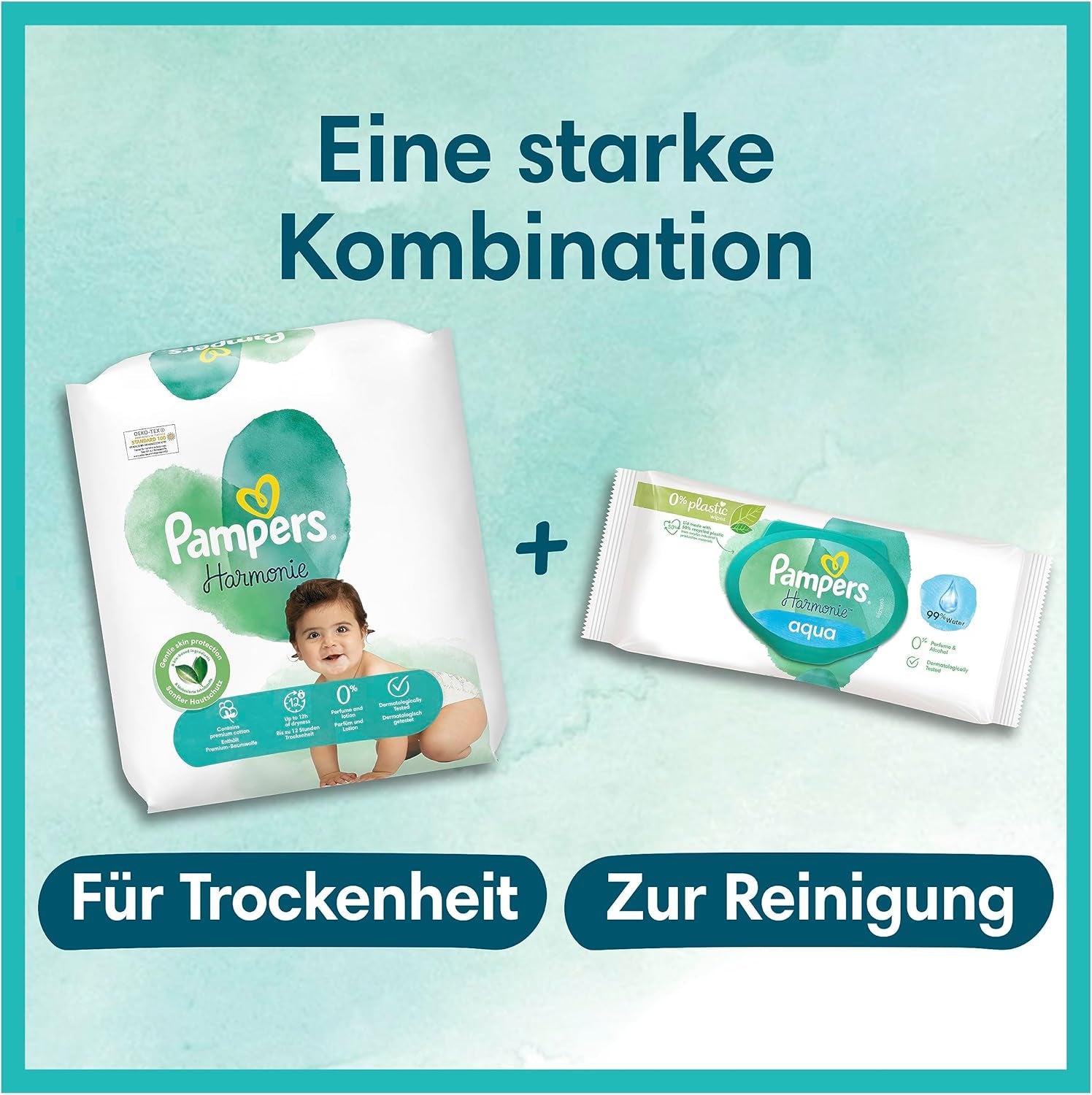 Dětské plenky Pampers, velikost 2 (4-8 kg), Harmony, Half Moon Box, Jemná ochrana pokožky a bylinné ingredience, Počet 240