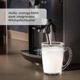 Automatický espresso kávovar KRUPS Arabica Picto, kompaktní design, snadné ovládání, intuitivní nastavitelné otočné ovládání, napěňovač mléka, funkce 2 šálků, kávovar, černý, EA810870