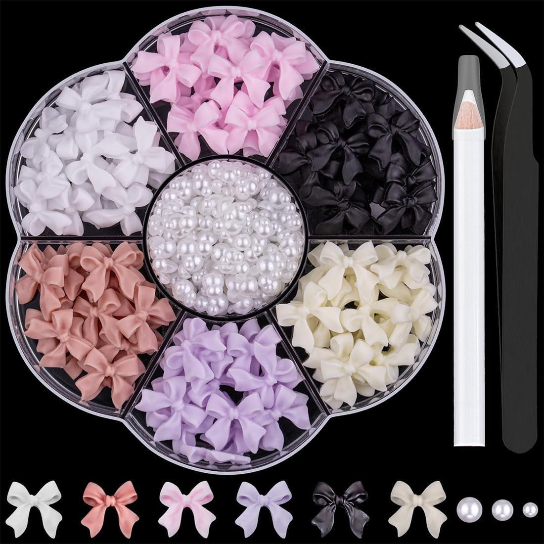 1 Karton Nail Art Charms, 3D Flowers Nagelkunst Charms, Acryl Blumen Nagel Strass Mit Ornamenten, Nagel Edelsteine, Nagel Zubehör Für Mädchen, Nagelkunst Dekoration, DIY Handwerk Nail Design